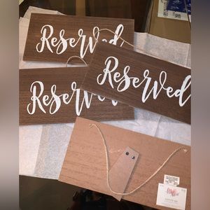 Set of 4 RESERVED signs for Weddings, Events, etc.!